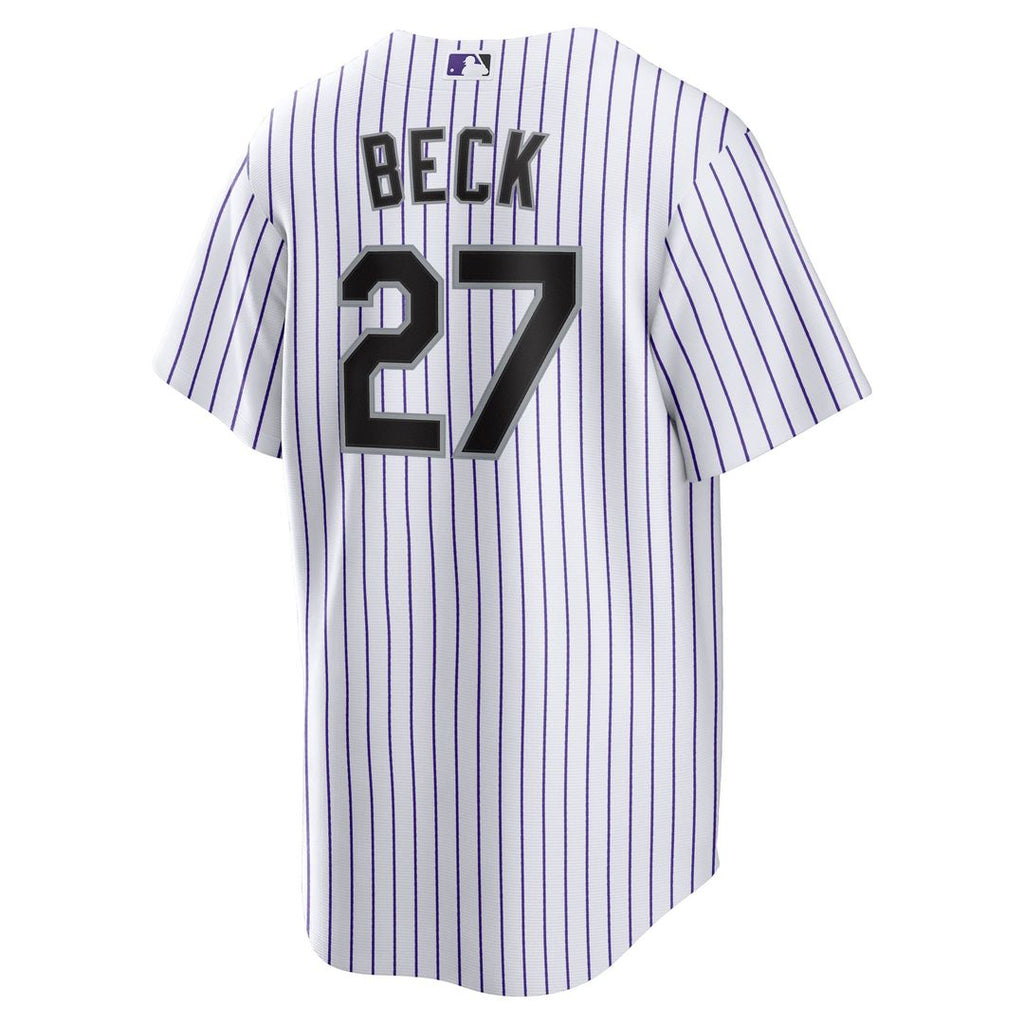 Colorado Rockies Jordan Beck Nike Home Replica Jersey - White
