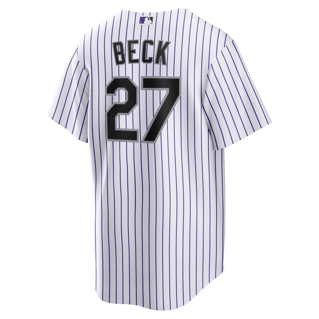 Colorado Rockies Jordan Beck Nike Home Replica Jersey - White