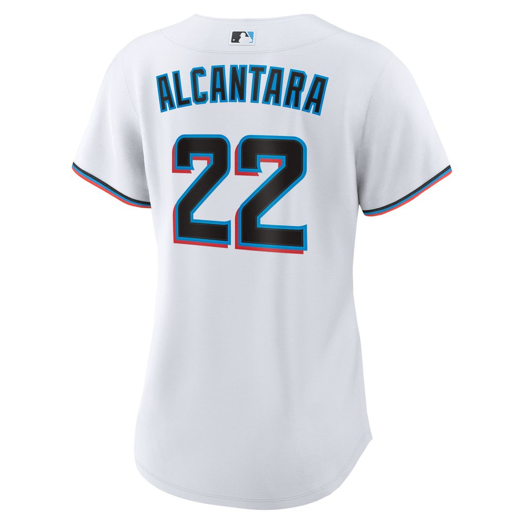 Miami Marlins Sandy Alcantara Nike Women's Home Replica Player Jersey - White