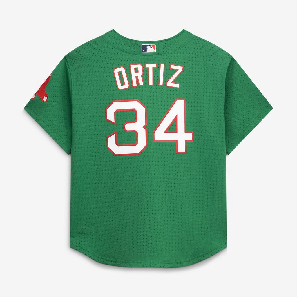 Boston Red Sox David Ortiz Mitchell & Ness Cooperstown Mesh Batting Practice Button - Up Jersey - Red