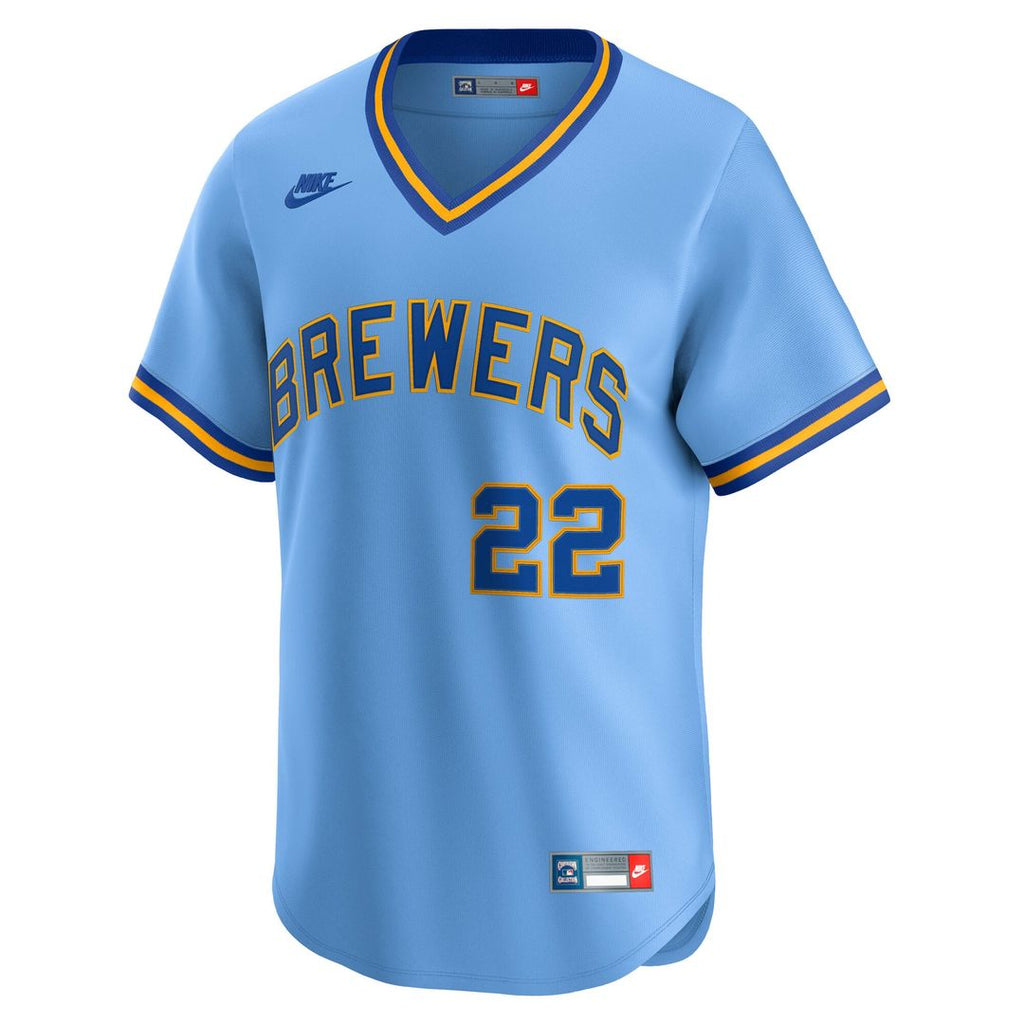 Milwaukee Brewers Christian Yelich Nike Cooperstown Limited Jersey - Powder Blue