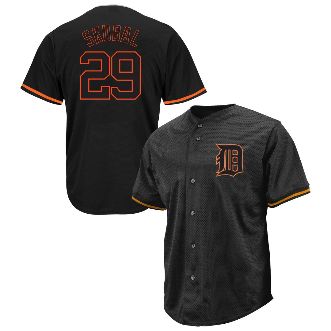 Detroit Tigers Tarik Skubal Profile Big & Tall Pop Fashion Jersey - Black