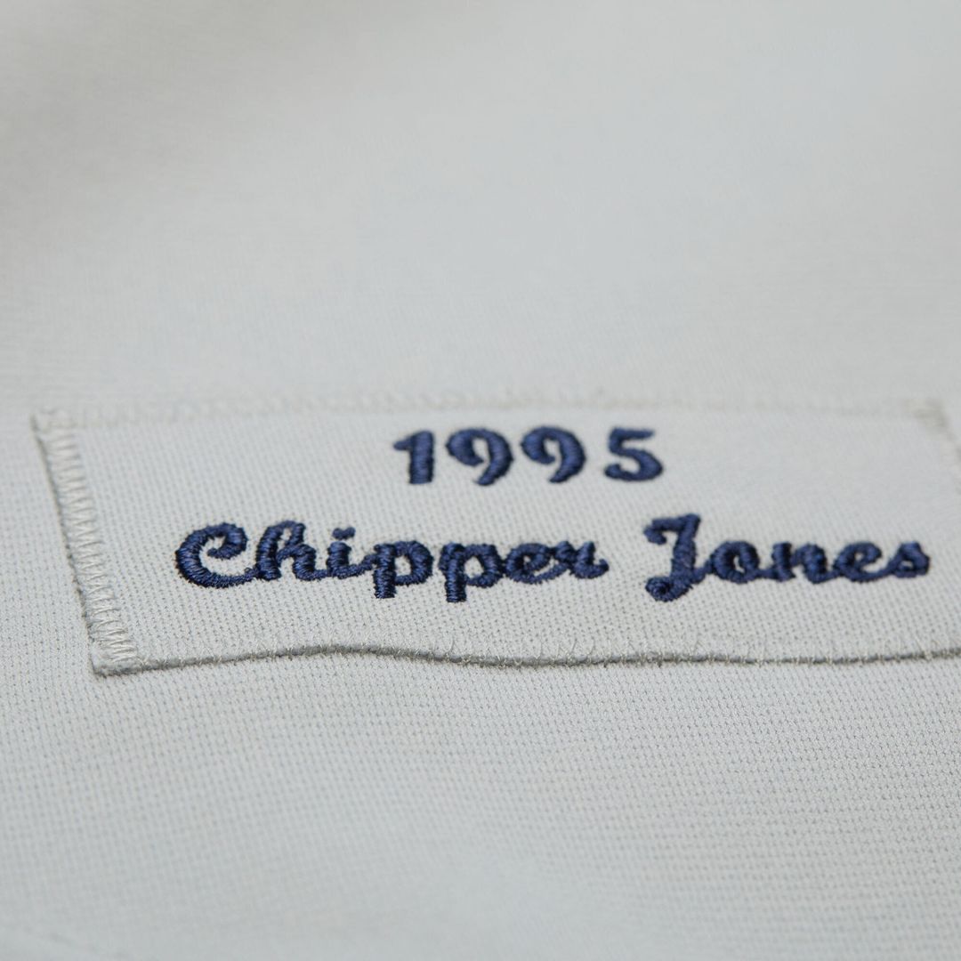 Atlanta Braves Chipper Jones Mitchell & Ness 1995 Throwback Authentic Jersey - Gray
