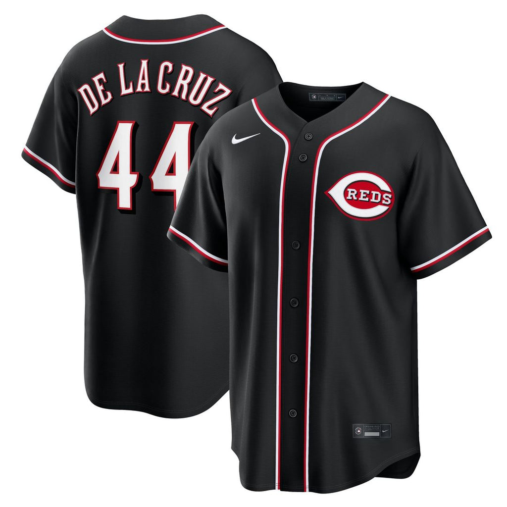 Cincinnati Reds Elly De La Cruz Nike Fashion Replica Black Out Jersey