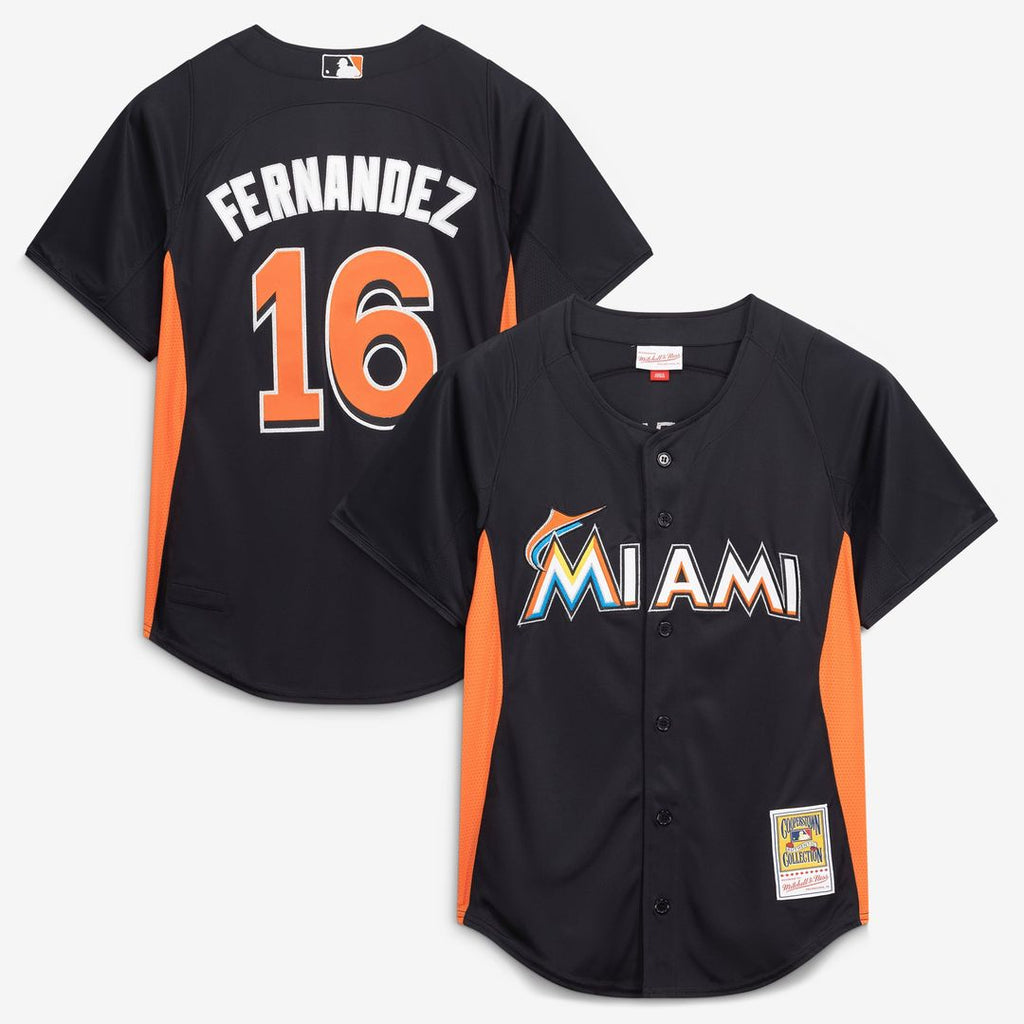 Miami Marlins Jose Fernandez Mitchell & Ness Authentic Batting Practice Jersey - Black