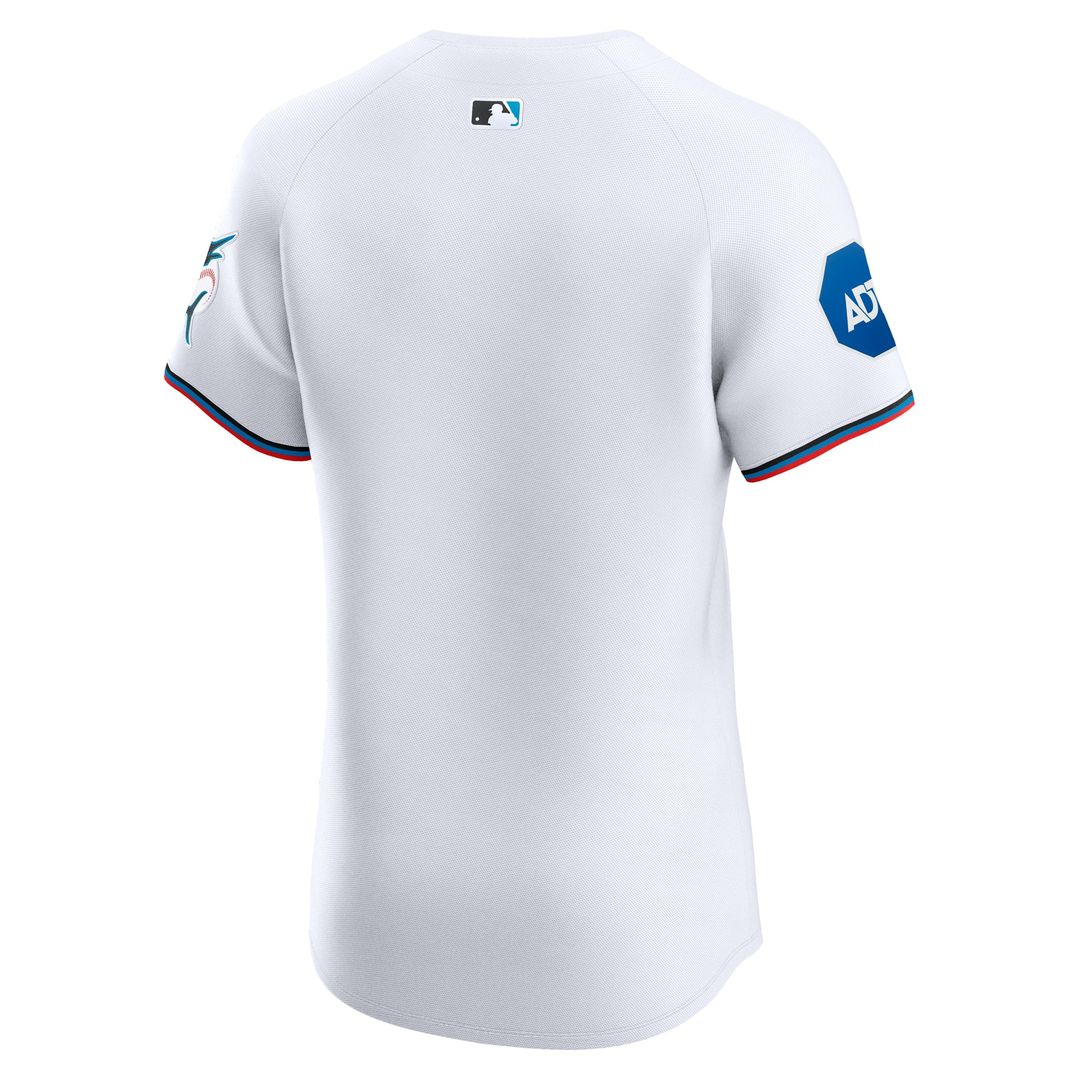 Miami Marlins Nike Home Elite Patch Jersey - White