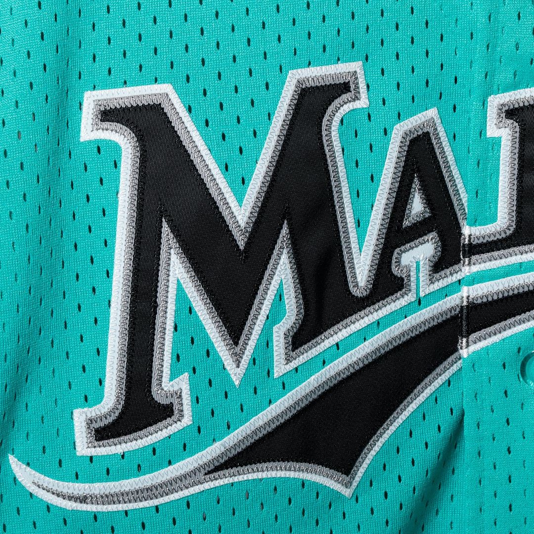 Andre Dawson Florida Marlins Mitchell & Ness Cooperstown Mesh Batting Practice Button - Up Jersey - Teal