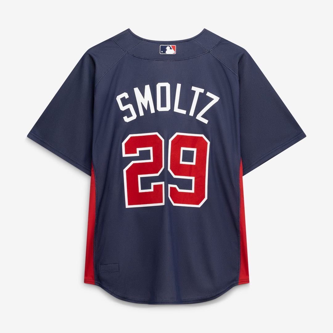Atlanta Braves John Smoltz Mitchell & Ness Authentic Batting Practice Jersey - Navy