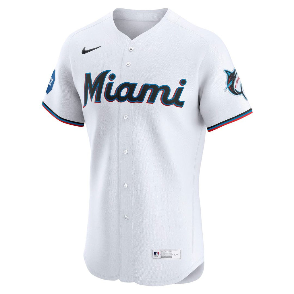 Miami Marlins Nike Home Elite Jersey - White