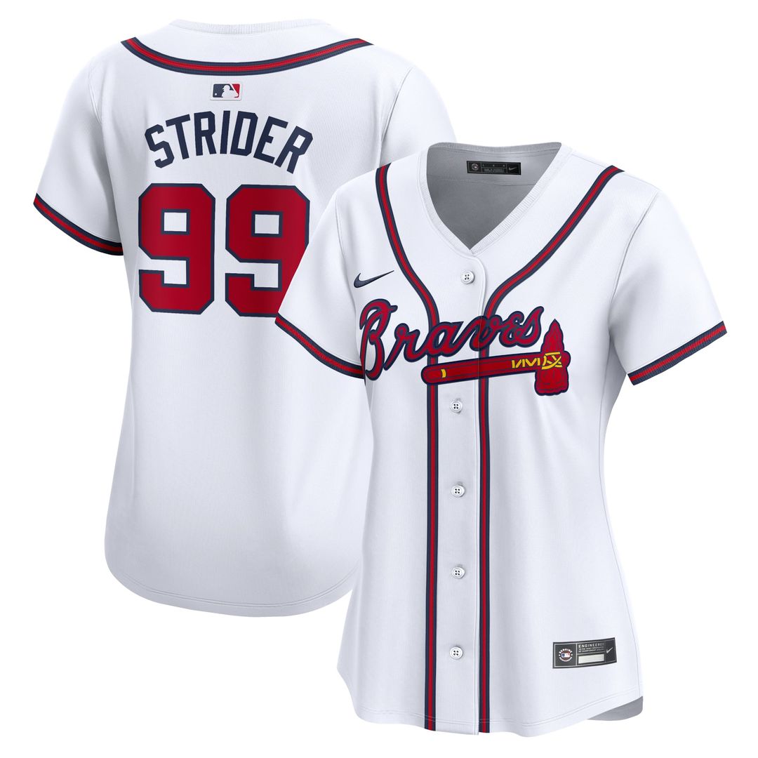 Atlanta Braves Spencer Strider Nike Women's Home Limited Player Jersey - White