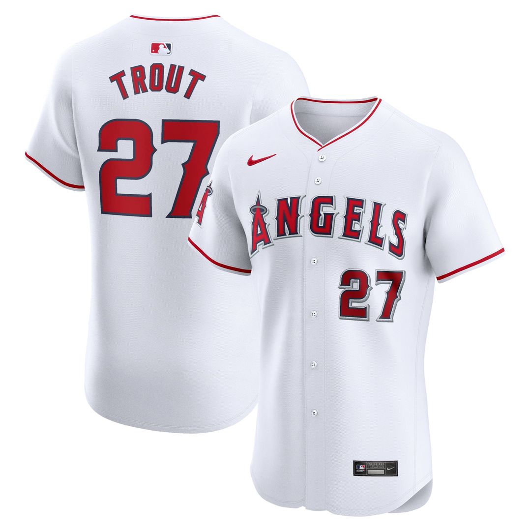 Los Angeles Angels Mike Trout Nike Home Elite Player Jersey - White