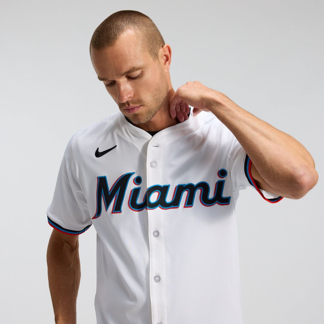 Miami Marlins Nike Home Elite Jersey - White