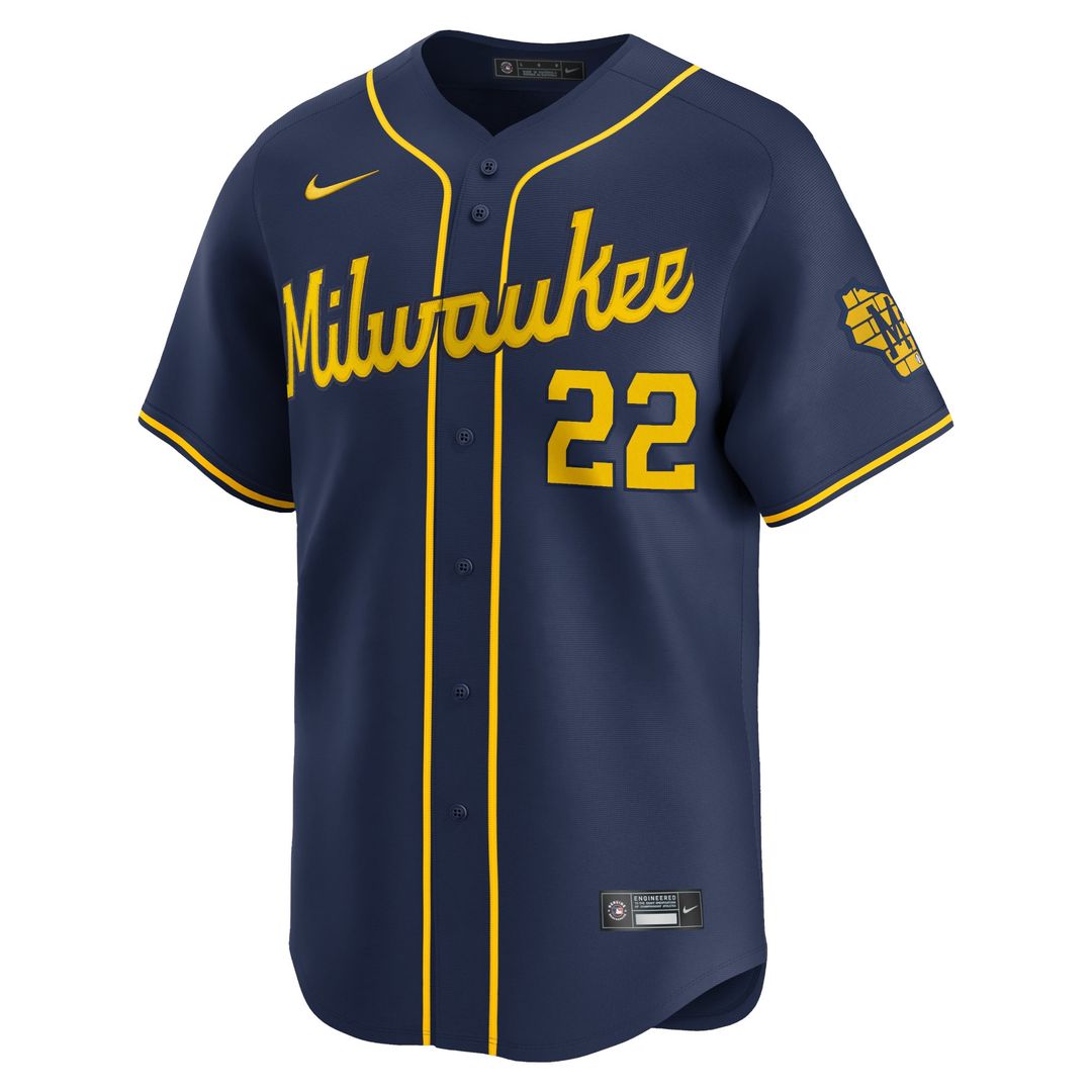 Milwaukee Brewers Christian Yelich Nike Alternate Limited Player Jersey - Navy