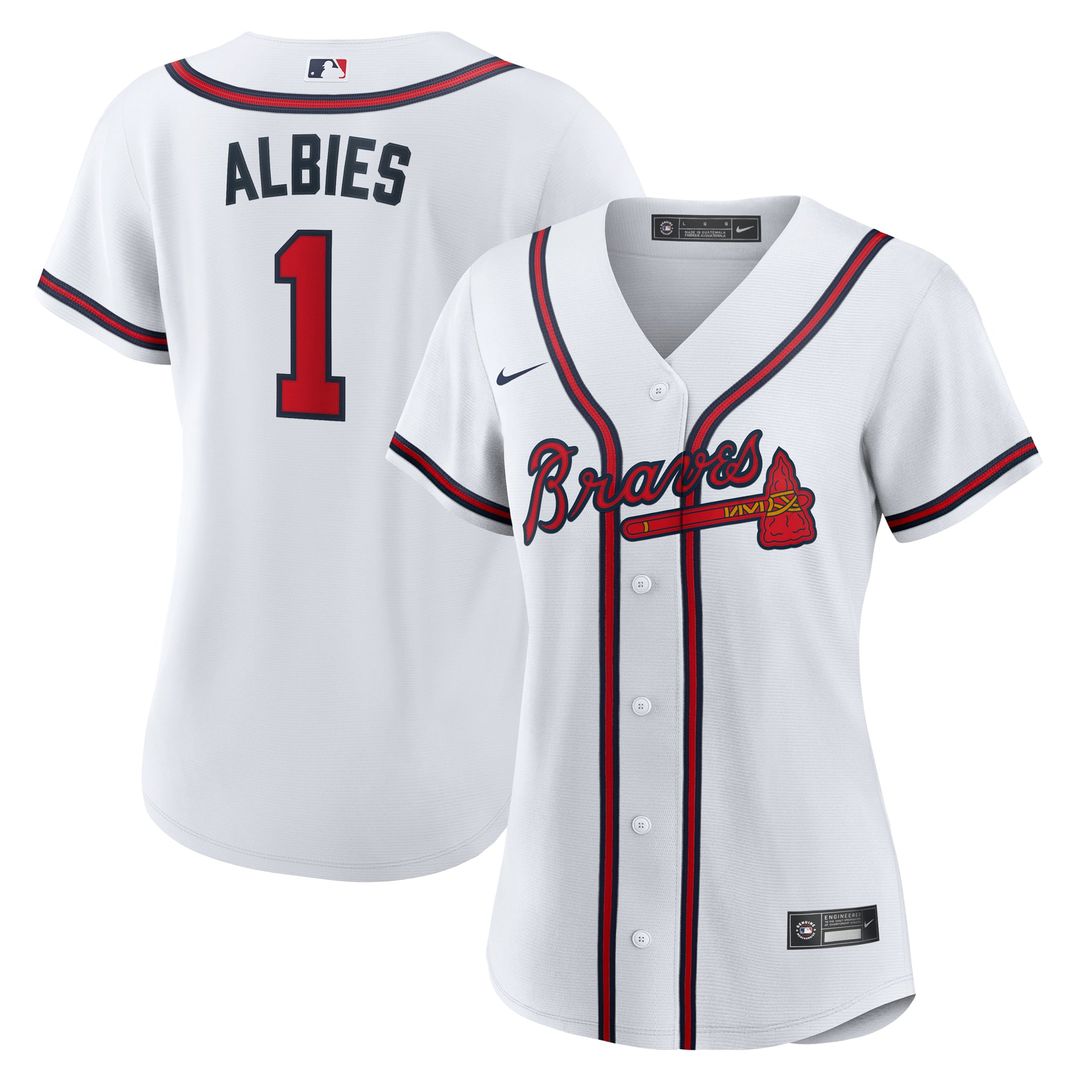 Atlanta Braves Ozzie Albies Nike Women's Home Replica Jersey - White