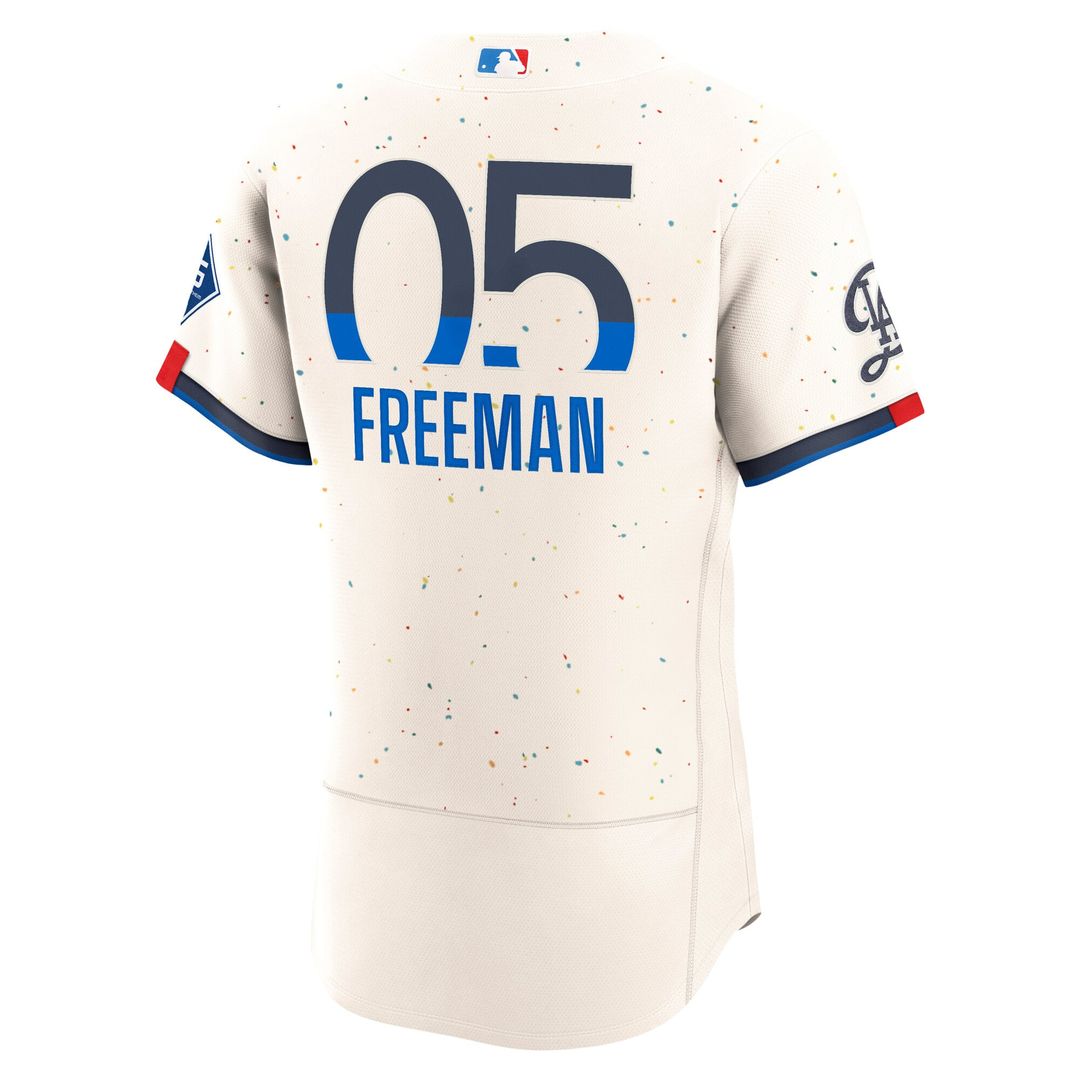 Los Angeles Dodgers Freddie Freeman Nike City Connect Authentic Sponsor Patch Jersey - Cream