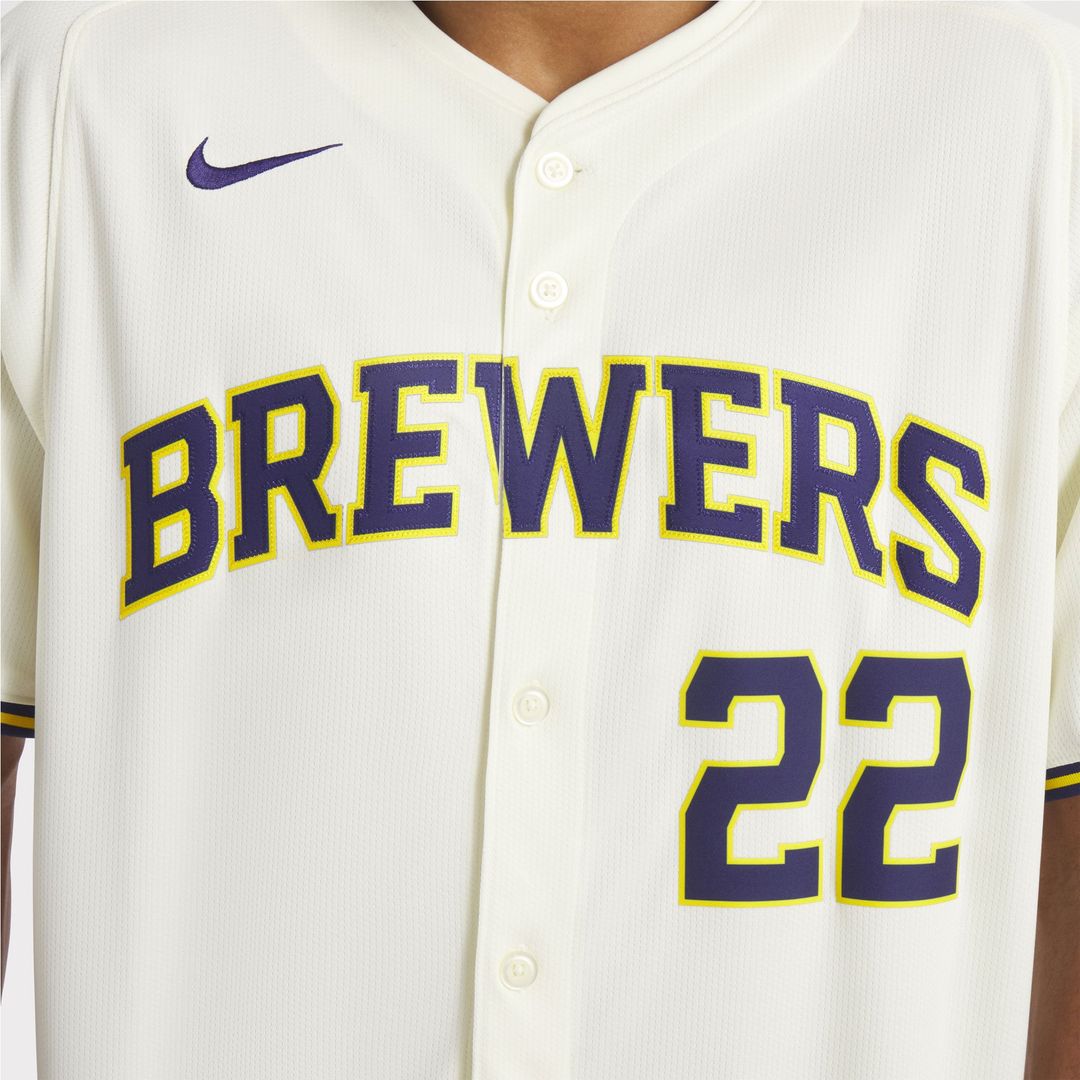 Milwaukee Brewers Christian Yelich Nike Home Limited Player Jersey - Cream