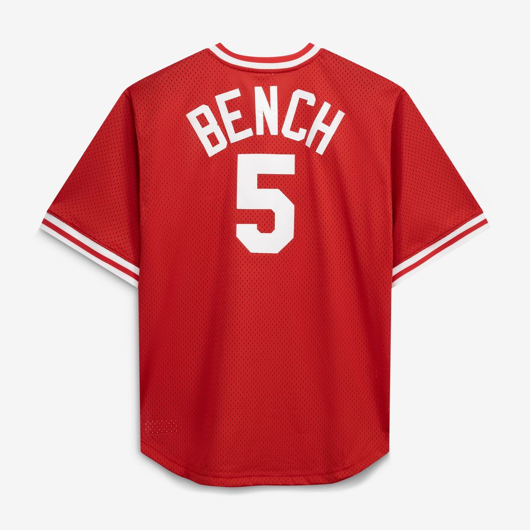 Cincinnati Reds Johnny Bench Mitchell & Ness Cooperstown Big & Tall Mesh Batting Practice Jersey - Red