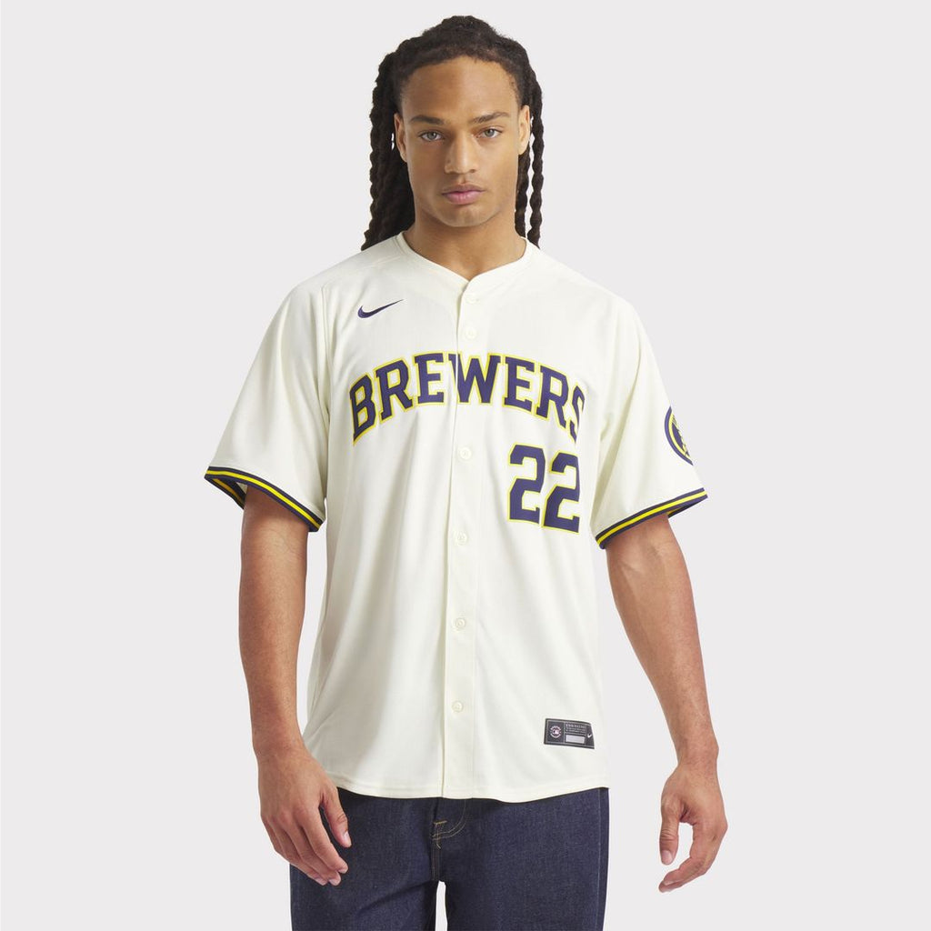 Milwaukee Brewers Christian Yelich Nike Home Limited Player Jersey - Cream