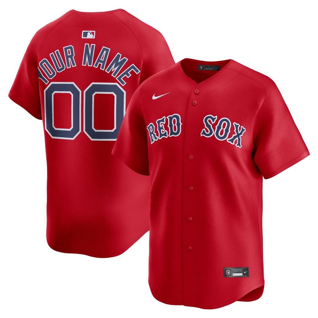 Boston Red Sox Nike Alternate Limited Custom Jersey - Red