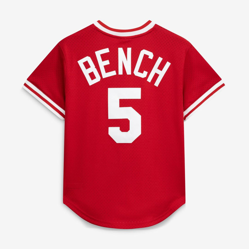 Cincinnati Reds Johnny Bench Mitchell & Ness Authentic Batting Practice Jersey - Scarlet