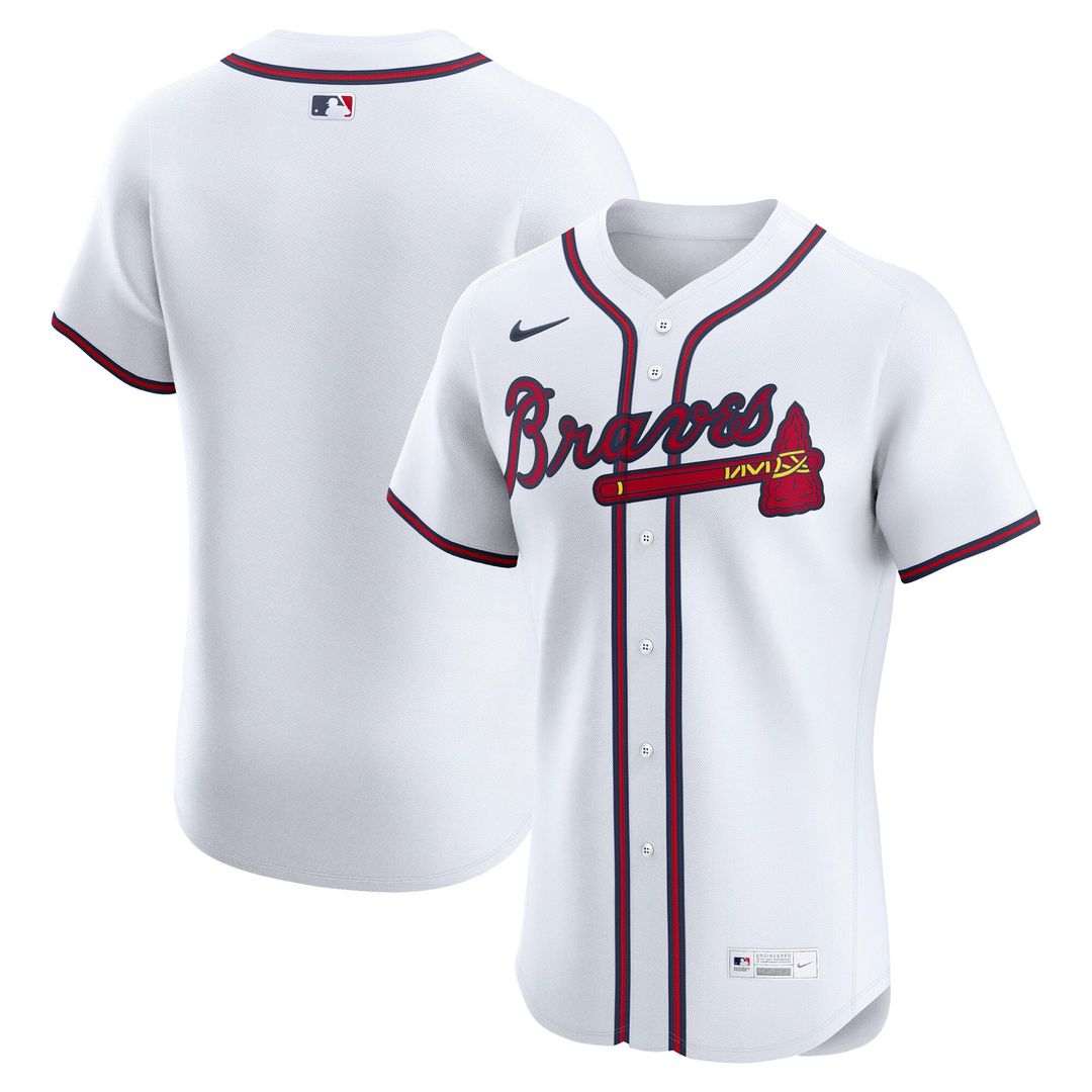 Atlanta Braves Nike Home Elite Jersey - White