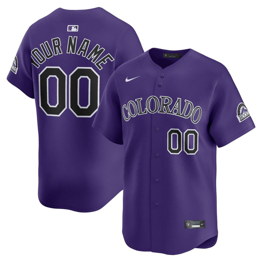 Colorado Rockies Nike Alternate Limited Custom Jersey - Purple