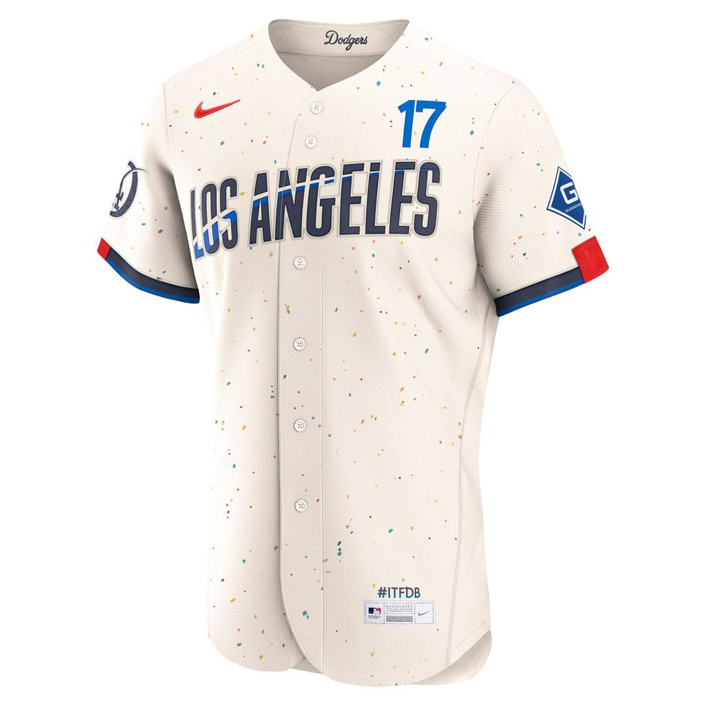 Los Angeles Dodgers Shohei Ohtani Nike City Connect Authentic Sponsor Patch Jersey - Cream