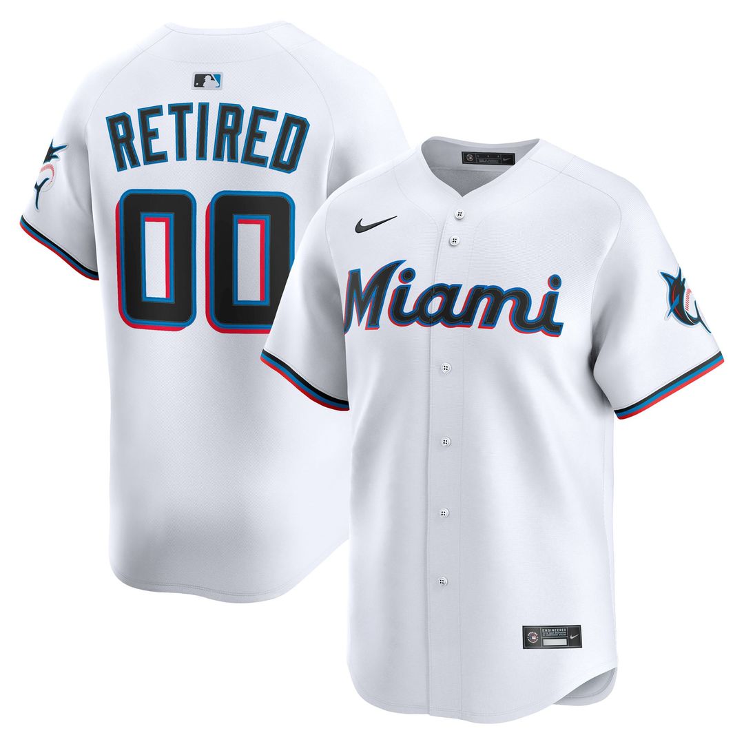 Miami Marlins Nike Home Limited Pick - A - Player Retired Roster Jersey - White