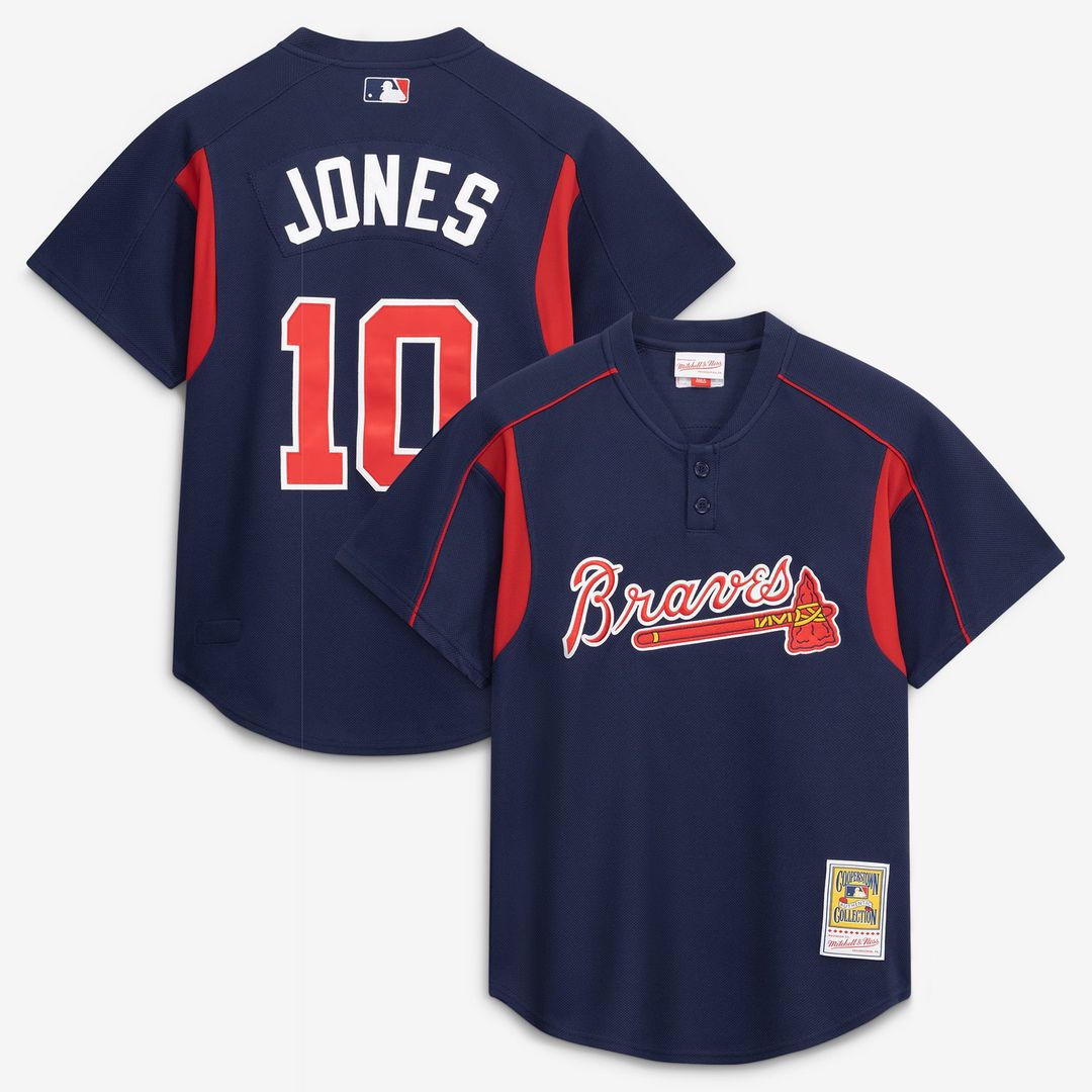 Atlanta Braves Chipper Jones Mitchell & Ness Authentic Batting Practice Jersey - Navy