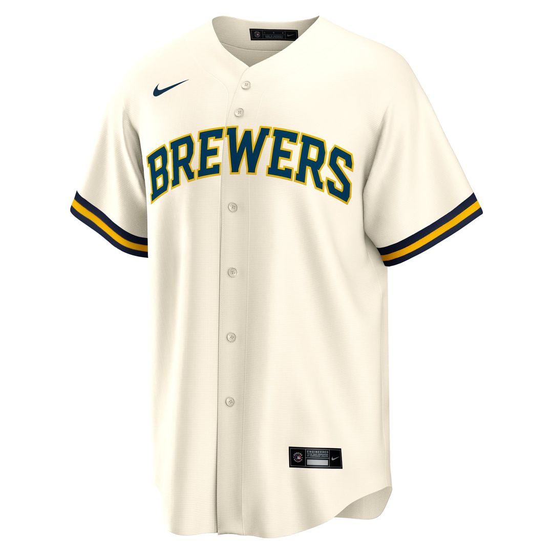 Milwaukee Brewers Brice Turang Nike Home Replica Jersey - Cream
