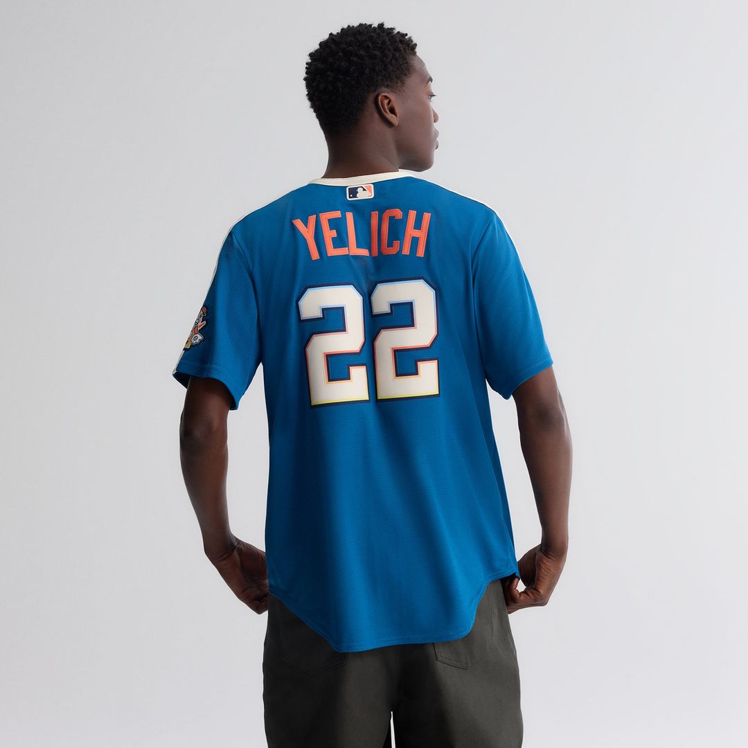 Milwaukee Brewers Christian Yelich Nike 2026 City Connect Stadium Jersey - Mineral Blue