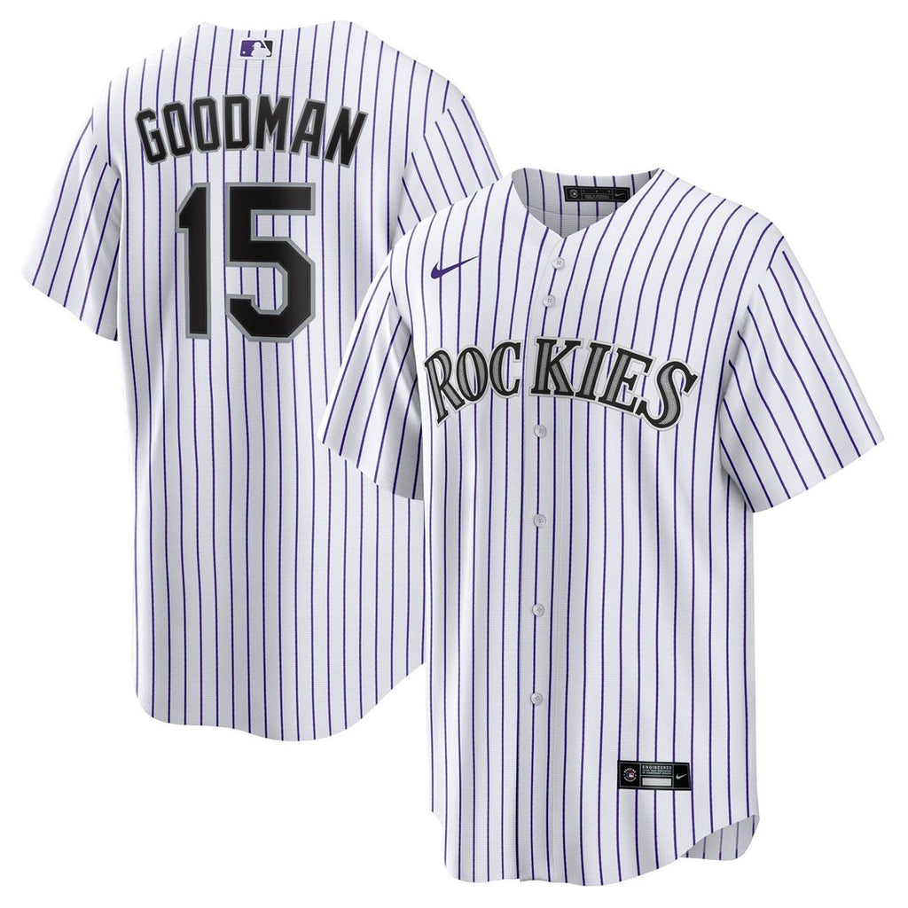 Colorado Rockies Hunter Goodman Nike Home Replica Jersey - White