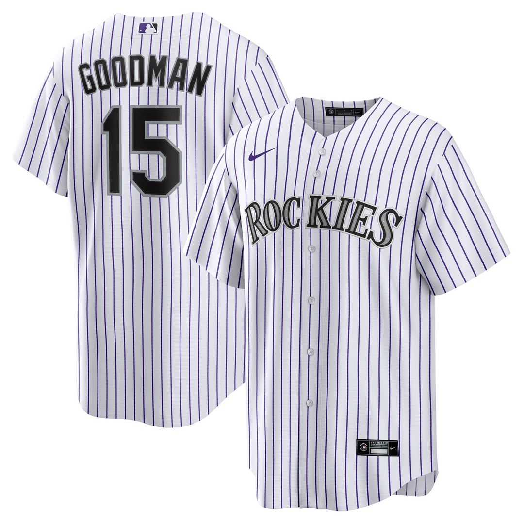 Colorado Rockies Hunter Goodman Nike Home Replica Jersey - White