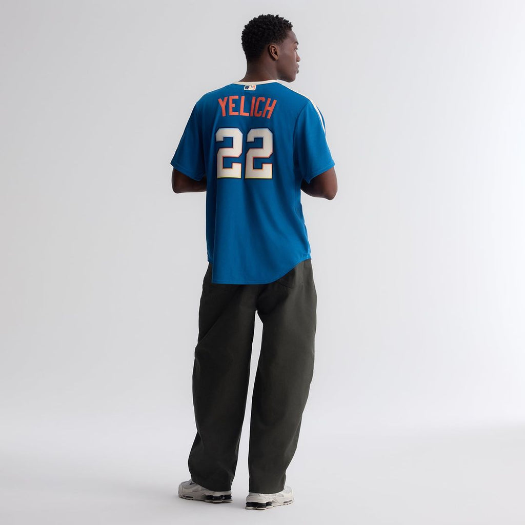 Milwaukee Brewers Christian Yelich Nike 2026 City Connect Stadium Jersey - Mineral Blue