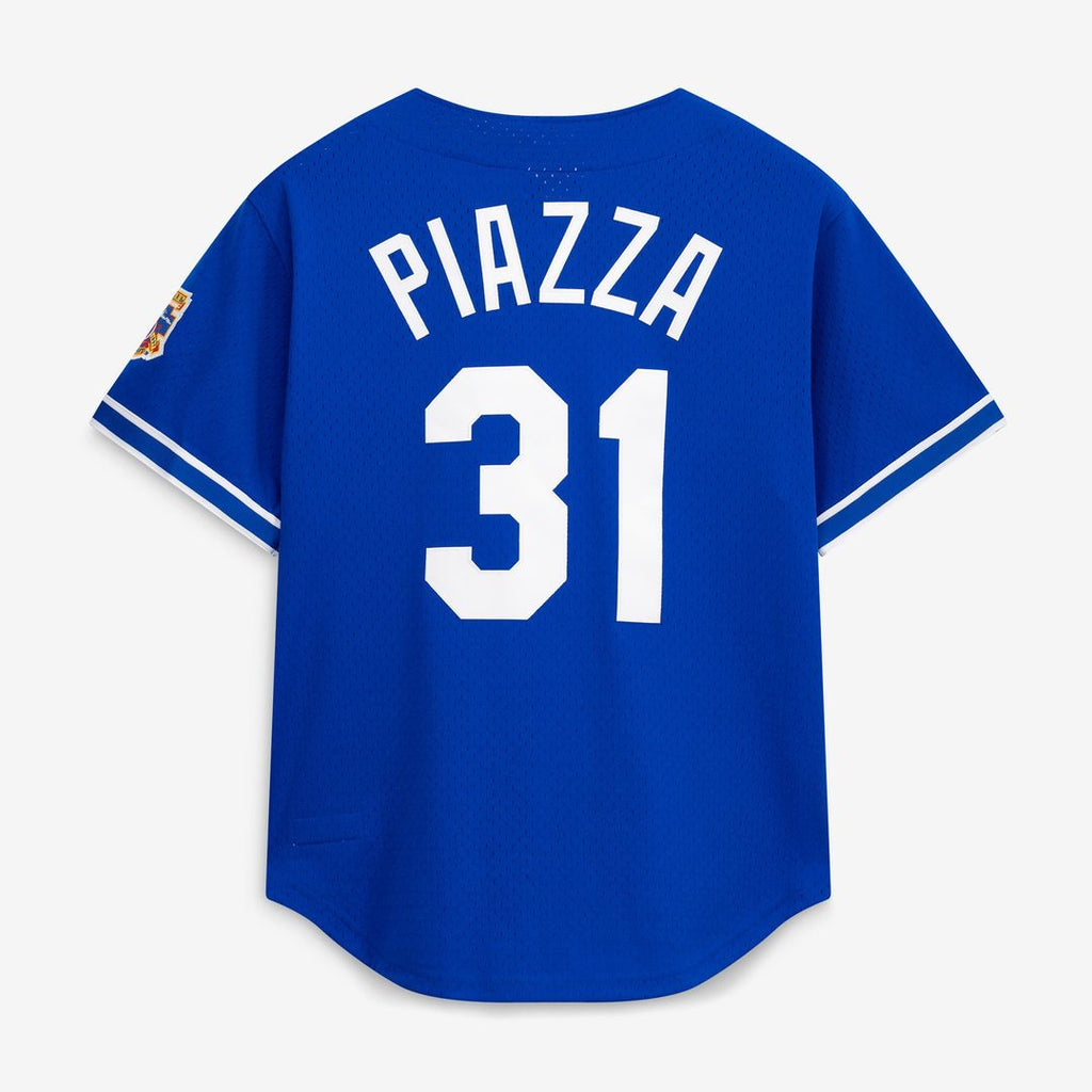 Los Angeles Dodgers Mike Piazza Mitchell & Ness Cooperstown Mesh Batting Practice Button - Up Jersey - Royal